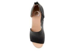 Journee Collection Womens Aretha Wedge Sandal - Black -Rack Room Footwear Sales US 01 102152 05