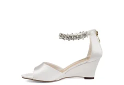 Journee Collection Womens Connor Wedge Sandal - White -Rack Room Footwear Sales US 01 102219 03