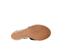 Journee Collection Womens Kedzie Wedge Sandal - Black -Rack Room Footwear Sales US 01 102265 06