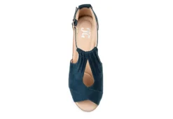 Journee Collection Womens Kedzie Wedge Sandal - Blue -Rack Room Footwear Sales US 01 102266 05