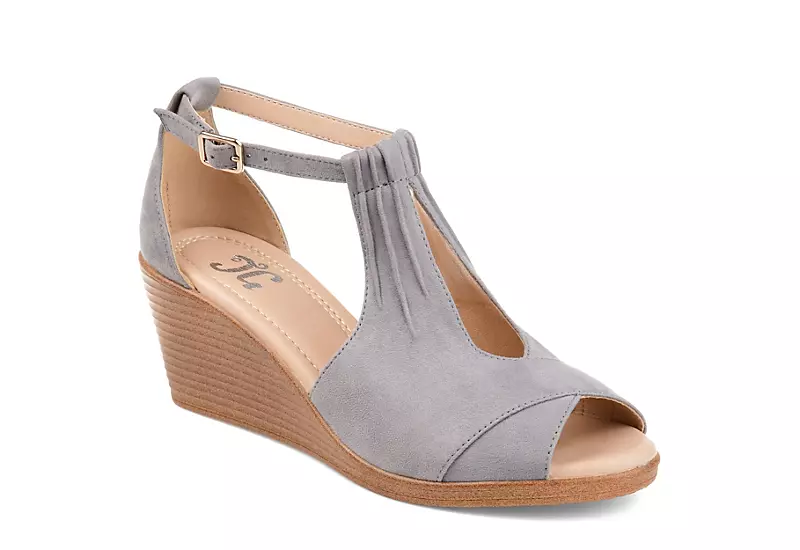 Journee Collection Womens Kedzie Wedge Sandal - Grey 1 Journee Collection Womens Kedzie Wedge Sandal - Grey