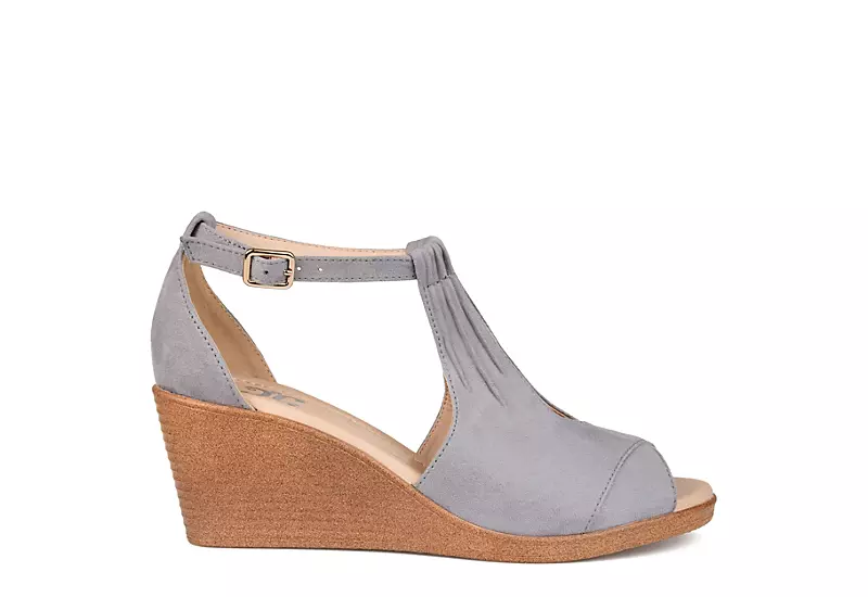 Journee Collection Womens Kedzie Wedge Sandal - Grey 2 Journee Collection Womens Kedzie Wedge Sandal - Grey - Image 2