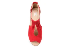 Journee Collection Womens Kedzie Wedge Sandal - Red -Rack Room Footwear Sales US 01 102268 05