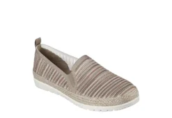 Skechers Womens Flexpadrille 3.0 Serene Sweetie Slip On Sneaker - Taupe