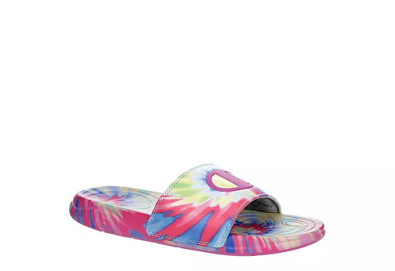 Champion Womens Mega Slide Tie Dye Slide Sandal - Pink 1 Champion Womens Mega Slide Tie Dye Slide Sandal - Pink