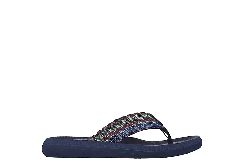 Skechers Womens Asana Flip Flop Sandal - Navy 2 Skechers Womens Asana Flip Flop Sandal - Navy - Image 2