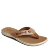 Sperry Womens Seafish Chambray Stripes Flip Flop Sandal - Tan