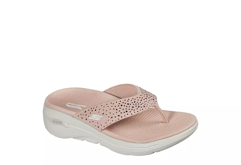 Skechers Womens Dazzle- Arch Fit Flip Flop Sandal - Pink 1 Skechers Womens Dazzle- Arch Fit Flip Flop Sandal - Pink