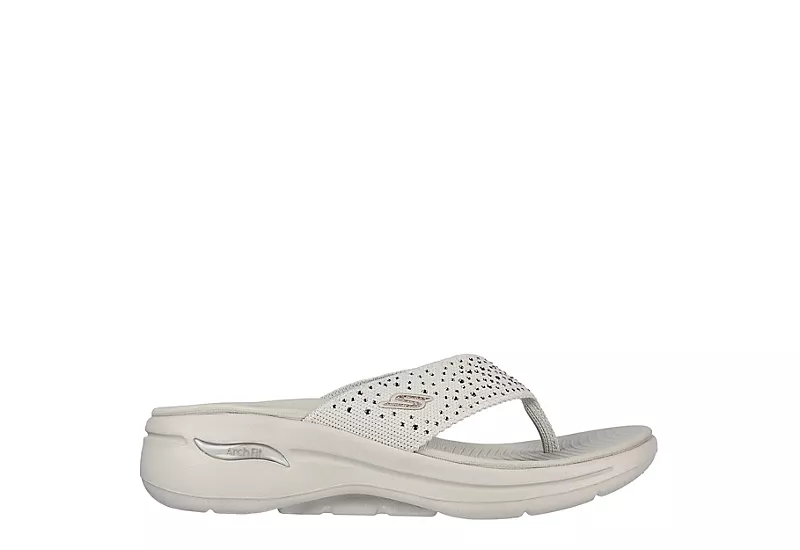 Skechers Womens Dazzle- Arch Fit Flip Flop Sandal - Natural 2 Skechers Womens Dazzle- Arch Fit Flip Flop Sandal - Natural - Image 2