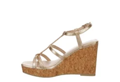 Michael By Michael Shannon Womens Natalia Wedge Sandal - Gold -Rack Room Footwear Sales US 01 203300 03