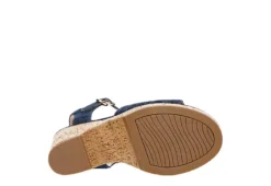 Michael By Michael Shannon Womens Maria Wedge Sandal - Denim -Rack Room Footwear Sales US 01 203328 06