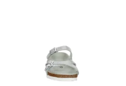 Birkenstock Womens Franca Vegan Footbed Sandal - Silver -Rack Room Footwear Sales US 01 203366 02