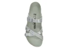 Birkenstock Womens Franca Vegan Footbed Sandal - Silver -Rack Room Footwear Sales US 01 203366 05