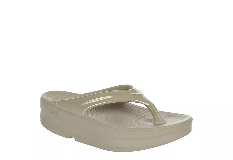 Oofos Womens Oomega Flip Flop Sandal - Khaki 1 Oofos Womens Oomega Flip Flop Sandal - Khaki