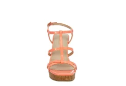 Michael By Michael Shannon Womens Natalia Wedge Sandal - Coral -Rack Room Footwear Sales US 01 203419 02