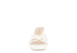 Journee Collection Womens Blayke Wedge Slip On Sandal - White -Rack Room Footwear Sales US 01 203653 02