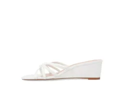 Journee Collection Womens Blayke Wedge Slip On Sandal - White -Rack Room Footwear Sales US 01 203653 03