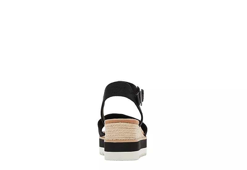 Toms Womens Diana Wedge Sandal - Black 3 Toms Womens Diana Wedge Sandal - Black - Image 3