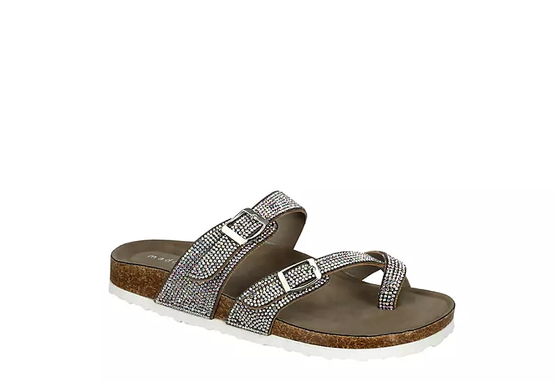 Madden Girl Womens Brycee Footbed Sandal - Med Metallic 1 Madden Girl Womens Brycee Footbed Sandal - Med Metallic