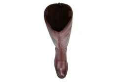 Franco Sarto Womens Meyer Wide Calf Tall Boot - Burgundy -Rack Room Footwear Sales US 01 300505 05