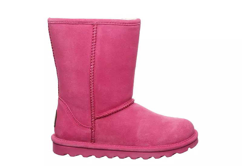 Bearpaw Womens Elle Short Fur Boot - Pink 2 Bearpaw Womens Elle Short Fur Boot - Pink - Image 2