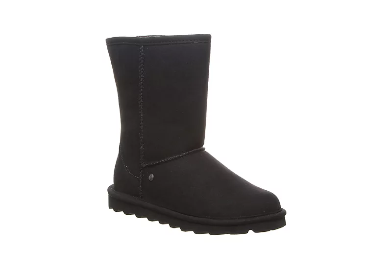 Bearpaw Womens Elle Short Vegan Fur Boot - Black 1 Bearpaw Womens Elle Short Vegan Fur Boot - Black