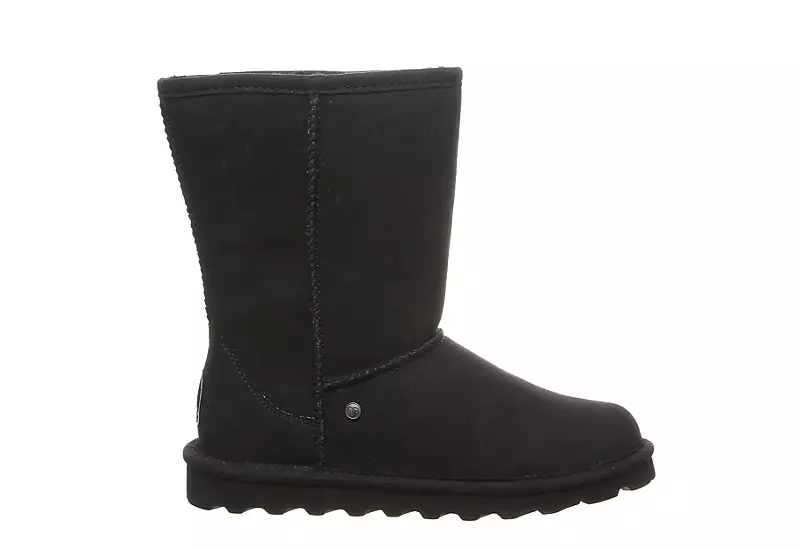 Bearpaw Womens Elle Short Vegan Fur Boot - Black 2 Bearpaw Womens Elle Short Vegan Fur Boot - Black - Image 2