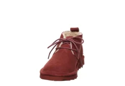 Bearpaw Womens Skye Lace-up Fur Boot - Dark Red -Rack Room Footwear Sales US 01 300814 02