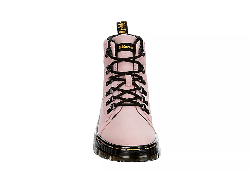 Dr. Martens Dr.martens Womens Combs Suede Combat Boot - Pale Pink 3 Dr. Martens Dr.martens Womens Combs Suede Combat Boot - Pale Pink - Image 3
