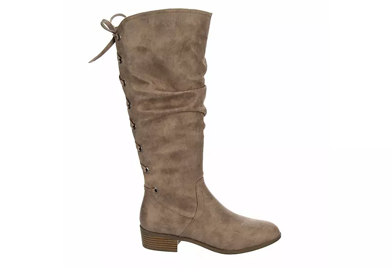 Xappeal Womens Cheyenne Wide Calf Tall Boot - Taupe 2 Xappeal Womens Cheyenne Wide Calf Tall Boot - Taupe - Image 2