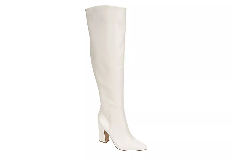 Michael By Michael Shannon Womens Camille Over The Knee Boot - Off White 1 Michael By Michael Shannon Womens Camille Over The Knee Boot - Off White