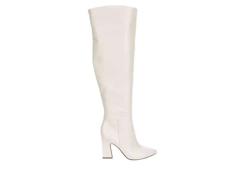 Michael By Michael Shannon Womens Camille Wide Calf Over The Knee Boot - Off White 2 Michael By Michael Shannon Womens Camille Wide Calf Over The Knee Boot - Off White - Image 2