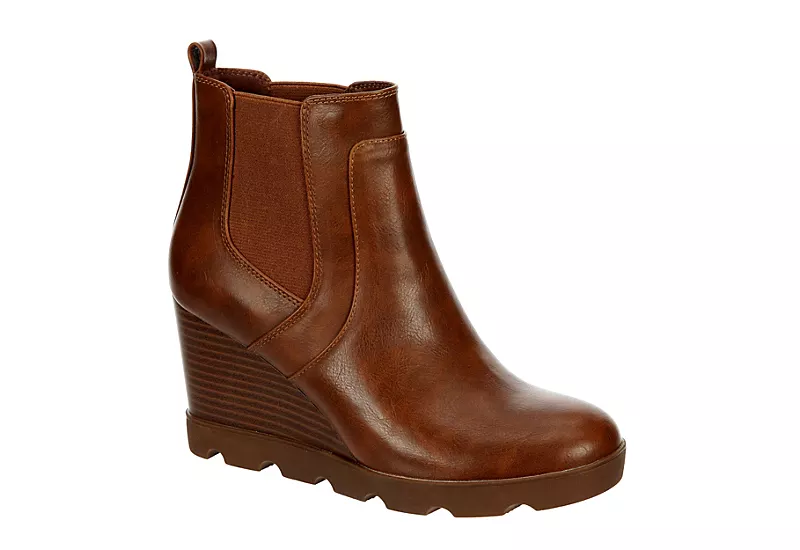Xappeal Womens Elise Wedge Boot - Cognac 1 Xappeal Womens Elise Wedge Boot - Cognac
