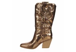 Michael By Michael Shannon Womens Faith Wide Calf Western Boot - Bronze -Rack Room Footwear Sales US 01 302814 03