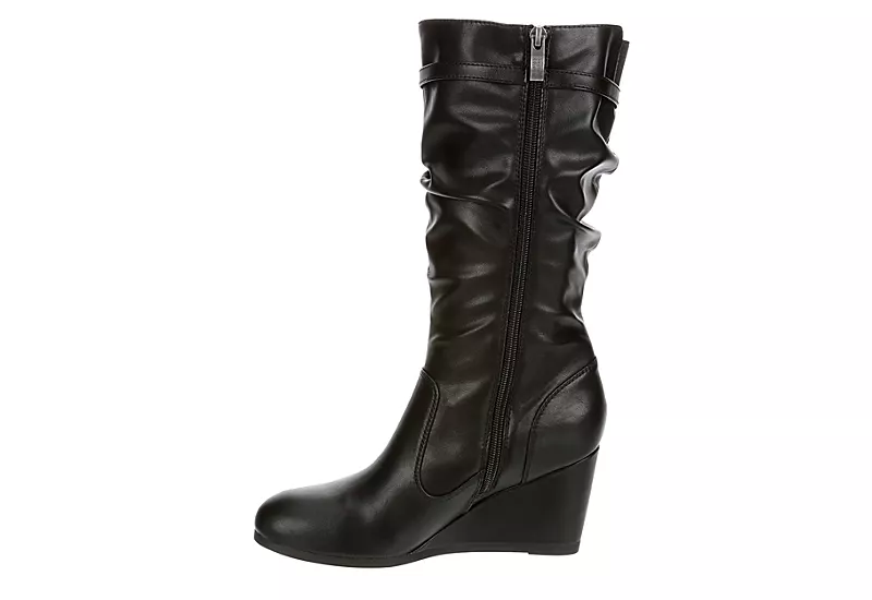 Lauren Blakwell Womens Johanna Wide Calf Wedge Boot - Black 4 Lauren Blakwell Womens Johanna Wide Calf Wedge Boot - Black - Image 4