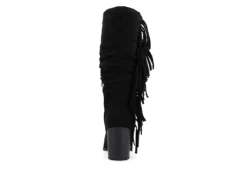 Journee Collection Womens Hartly Fringed Wide Calf Dress Boot - Black 11 Journee Collection Womens Hartly Fringed Wide Calf Dress Boot - Black -Rack Room Footwear Sales US 01 303177 04