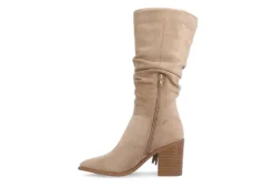 Journee Collection Womens Hartly Fringed Wide Calf Dress Boot - Taupe -Rack Room Footwear Sales US 01 303178 03