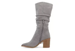 Journee Collection Womens Hartly Fringed Wide Calf Dress Boot - Grey -Rack Room Footwear Sales US 01 303179 03