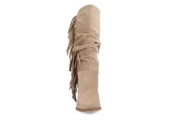 Journee Collection Womens Hartly Fringed Extra Wide Calf Dress Boot - Taupe -Rack Room Footwear Sales US 01 303183 02
