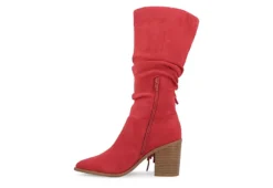 Journee Collection Womens Hartly Fringed Extra Wide Calf Dress Boot - Red -Rack Room Footwear Sales US 01 303199 03