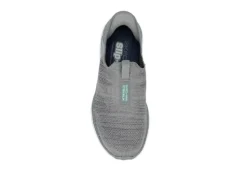 Skechers Womens Go Walk 6 Quick Fit Slip-ins Walking Shoe - Grey -Rack Room Footwear Sales US 01 401390 05